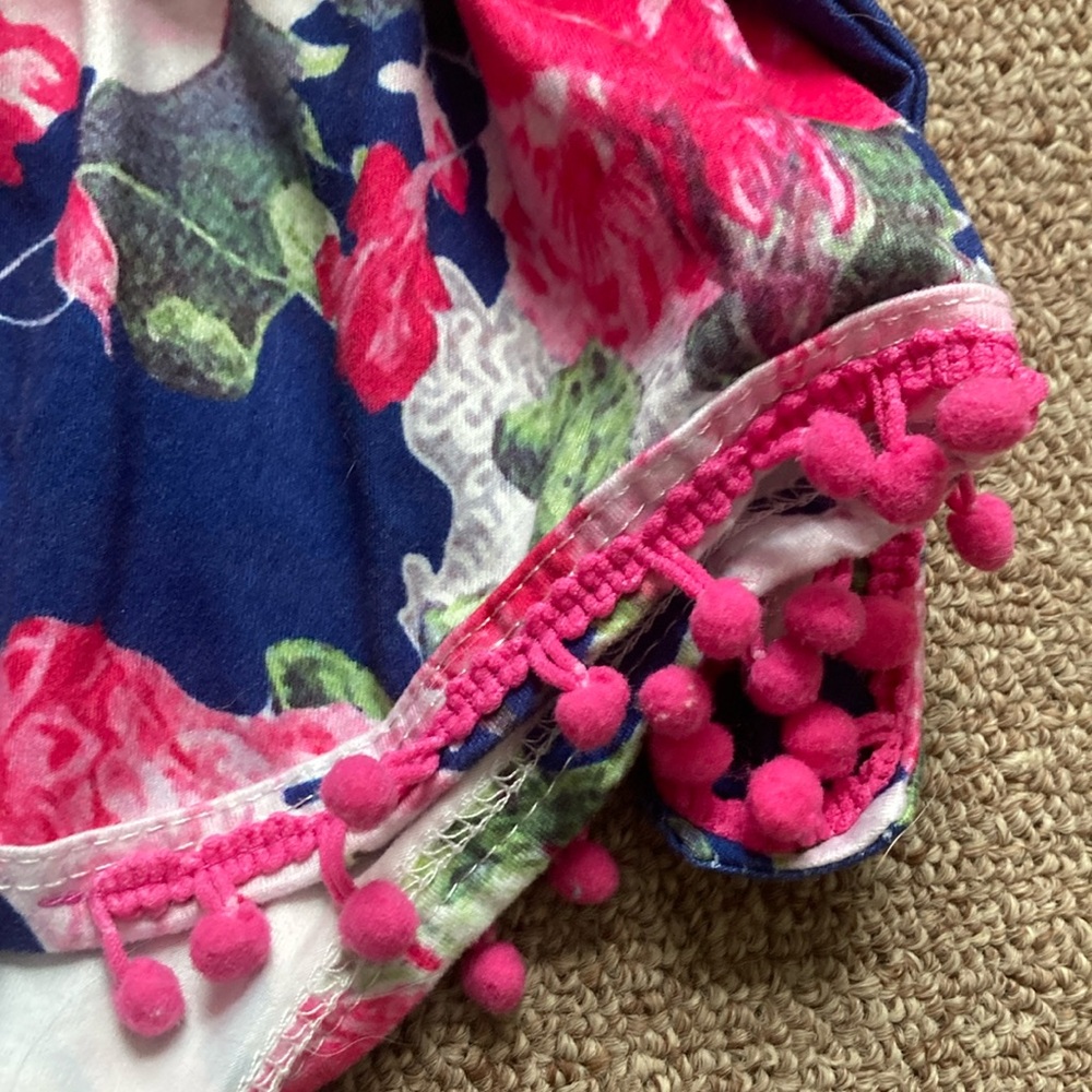 ❤️Floral Baby onesie with Pink Accents - Picture 3 of 6